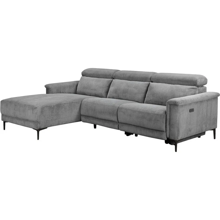 Places of Style Ecksofa Lund in Cord, L-Form, 261 cm, mit manueller, o. elektrischer Relaxfunktion, USB, Kopfteilverstellung – Bild 2