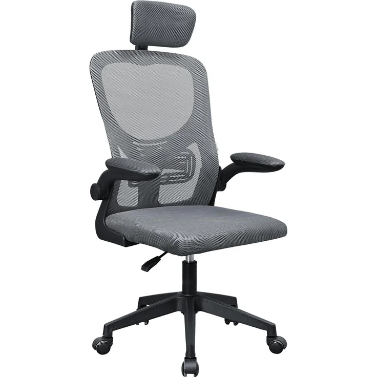 Mars Gaming MGC-ERGOPLUS, Professioneller Ergonomischer Stuhl, Dynamische Lendenwirbelstütze, Atmungsaktives Netz, Höhenverstellbar 115 und 125cm, Klappbare Armlehnen, Verstellbare Kopfstütze, Grau – Bild 1
