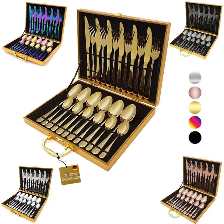 Faizee Home Besteck-Set Besteck Set Edelstahl 24pcs (24-tlg), Edelstahl