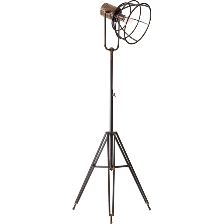 Brilliant Lampe Reece Standleuchte dreibeinig schwarz stahl Metall/Holz schwarz 1x A60, E27, 40 W – Bild 2