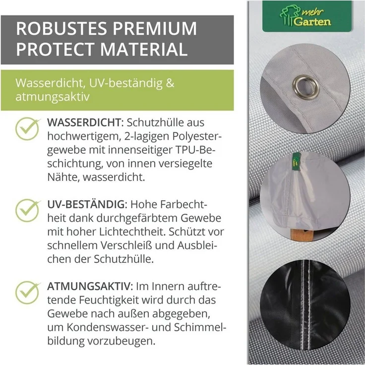 mehr Garten Gartenmöbel-Schutzhülle Protect, Premium PROTECT Eck-Lounge Abdeckung L-Form, Maße: 205x205x80 cm I Gar – Bild 2