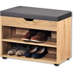 Kesper | Schuhschrank mit Sitzkissen, Material: Faserplatte, Maße: B60 x H45 cm x L30 cm, Farbe: Braun | 15924 13