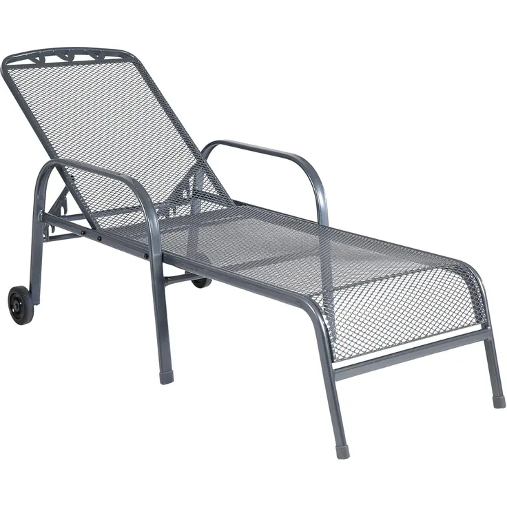 greemotion Rollliege Toulouse, aus Stahl im Streckmetall-Design, ca. 190 x 56 x 70 cm, Eisengrau
