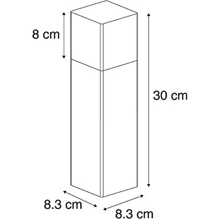 Qazqa Modern Pollerleuchte Denmark, Wegeleuchte für Außen, Weiß, max. 15W, geeignet für LED, 30cm, IP44, dimmbar, Rechteckig – Bild 4