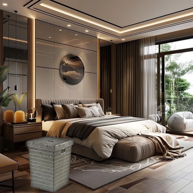 Kobolo Wäschekorb Wäschebehälter Wäschesammler mit Deckel - grau – Bild 5