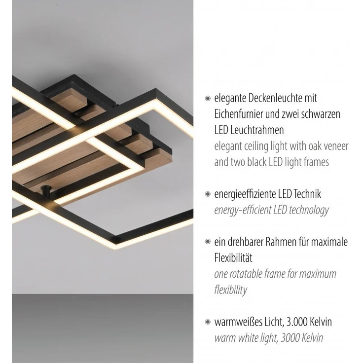 JUST LIGHT 14053-79 AKUSTIKA Deckenleuchte Holzoptik 3000K – Bild 8