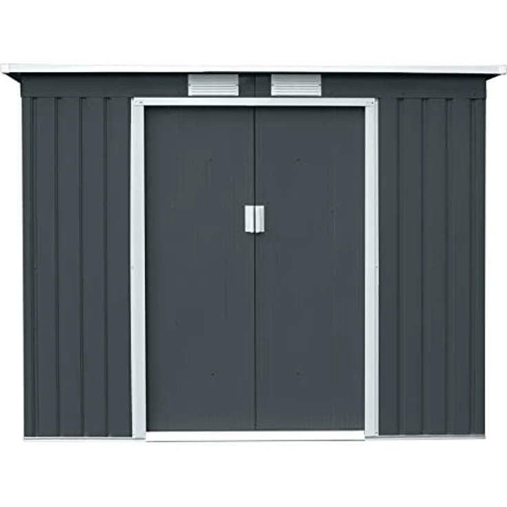 HATTORO P100 Metall Gerätehaus Geräteschuppen Garten Schuppen Gartenhaus Grau – Bild 6