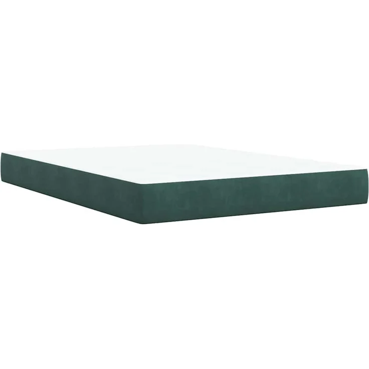 vidaXL Boxspringbett mit Matratze Dunkelgrün 140x200 cm Samt 3287761 – Bild 7