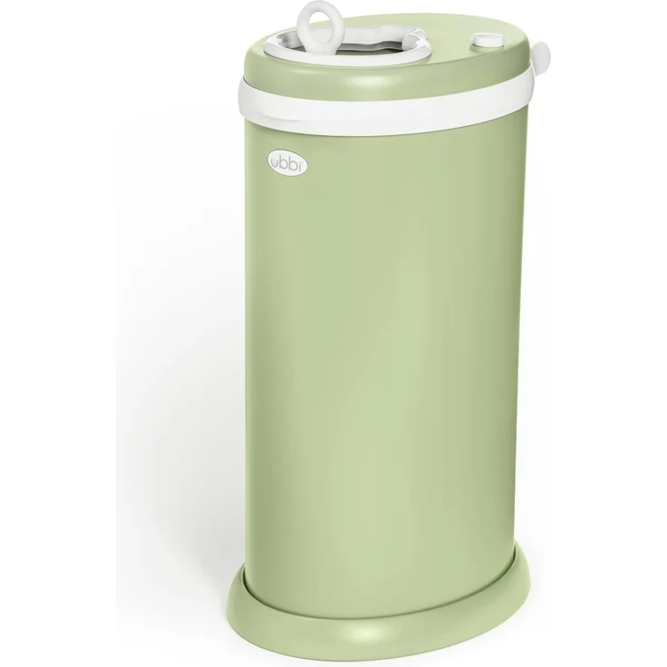 Ubbi Stainless Steel Nappy Pail, Odor Locking, No Special Bag Required, Award-Winning, Registry Must-Have, Matte Lily Pad