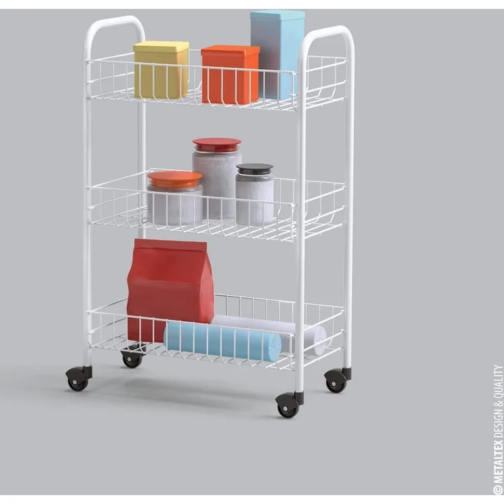 METALTEX 340633014 SIENA Allzweckwagen mit 3 Etagen / Rollregal, Höhe 63 cm – Bild 8