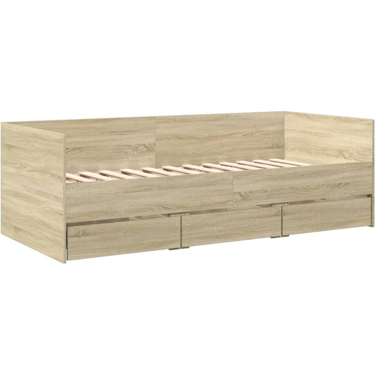 vidaXL Tagesbett mit Schubladen ohne Matratze Sonoma-Eiche 90x200 cm 3280820 – Bild 3