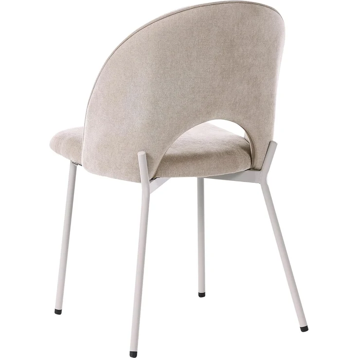 Esszimmerstuhl 2er Set COVELO Chenillegewebe Beige – Bild 6