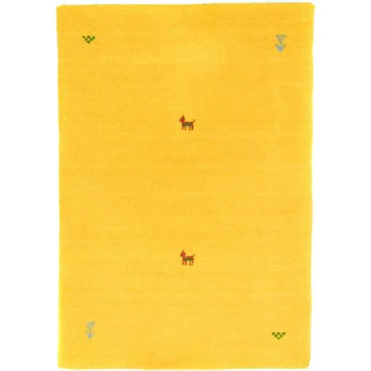 Gabbeh Teppich - Indus »Agra« 140 x 70 cm - gelb – Bild 2
