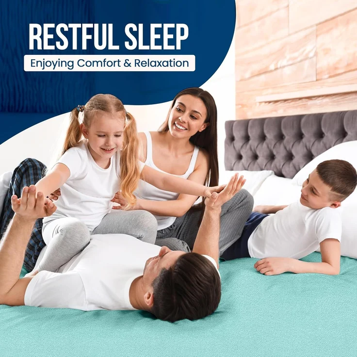 Utopia Bedding Wasserdichter Matratzenschoner für Doppelbett, Premium-Frottee-Matratzenbezug, 200 g/m², atmungsaktiv, Spannbetttuch mit dehnbaren Taschen, Spa-Blau – Bild 7