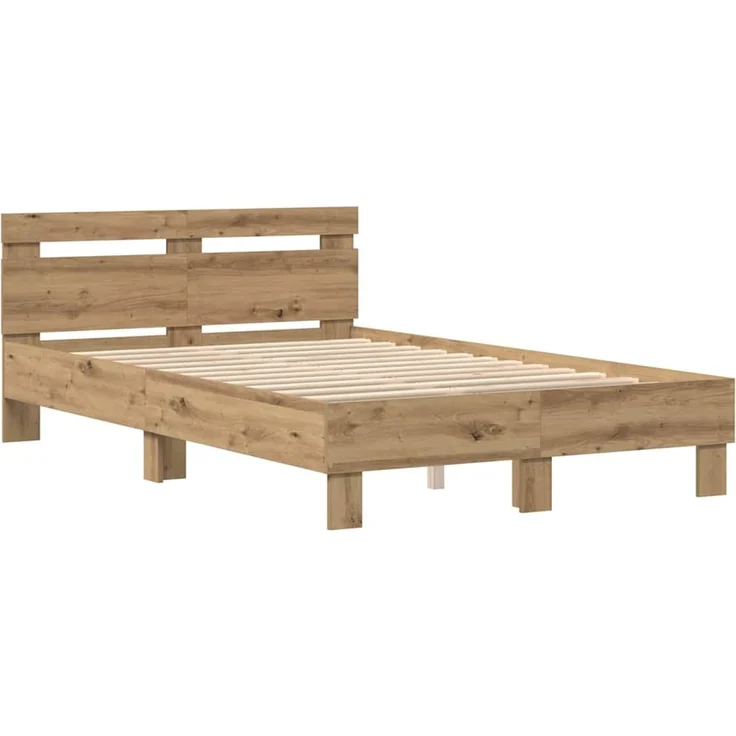 vidaXL Bettrahmen Artisan-Eiche 120 x 190 cm Holzwerkstoff 3333958 – Bild 5