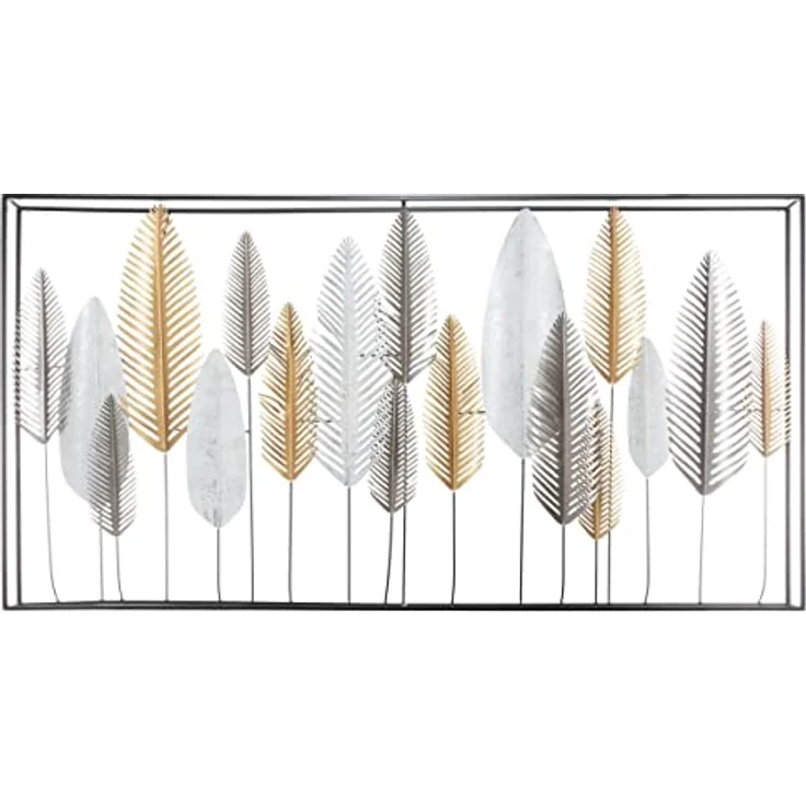 Atmosphera Wanddekoration "Blätter", Metall, 134 × 68 cm, mehrfarbig – Bild 1