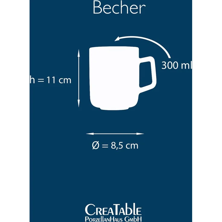 CreaTable Golden Days Schwarz, Kaffeebecher 6-tlg – Bild 5