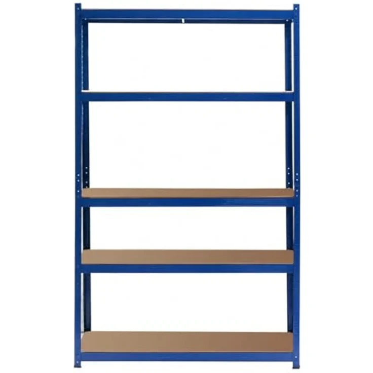 Wiltec Schwerlastregal 100 x 50 x 204 cm, 200kg/Ebene, Steckregal blau, Lastenregal mit 5 Ablagen, Werkstattregal – Bild 8