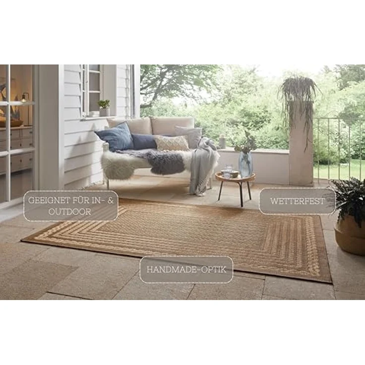 In- & Outdoor Teppich Limonero Beige Braun - 80x150x0,6cm – Bild 3