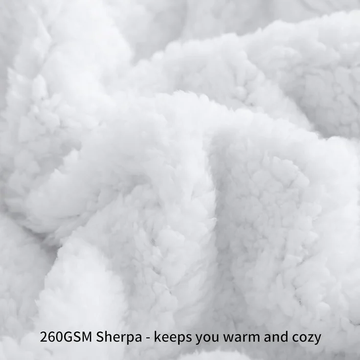 Kuscheldecke Sherpa Fleece Couchdecke XXL 220 x 240 cm Anthrazit – Bild 5
