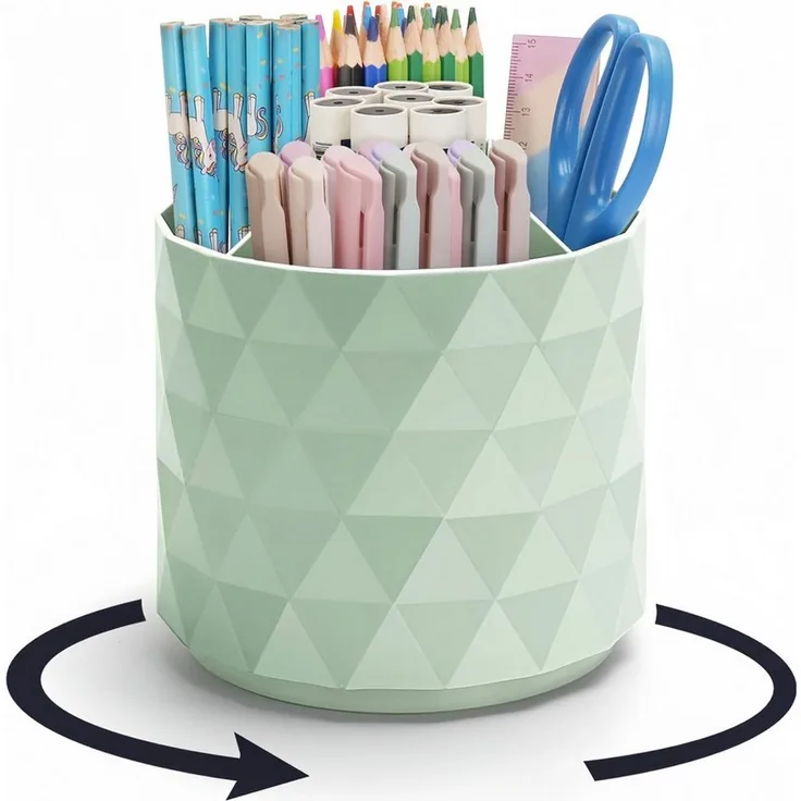 FOUORTUNATE-BEE Make-Up Organizer Rotierender Kosmetik-Organizer für Büro, Schule & Zuhause, Drehbare Aufbewahrungsbox für Kosmetik & Malutensilien