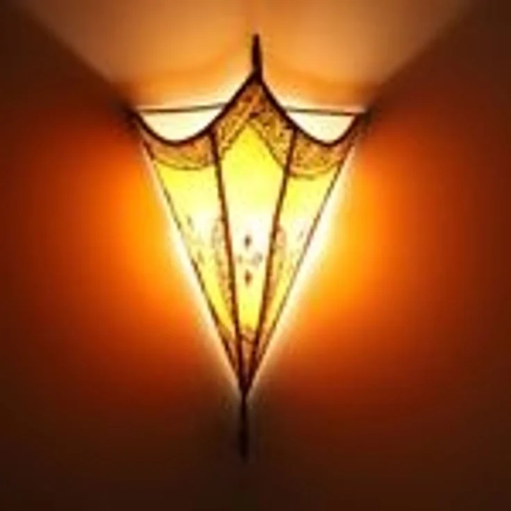 Marokkanische Leder Wandlampe Mouna Rot – Bild 11