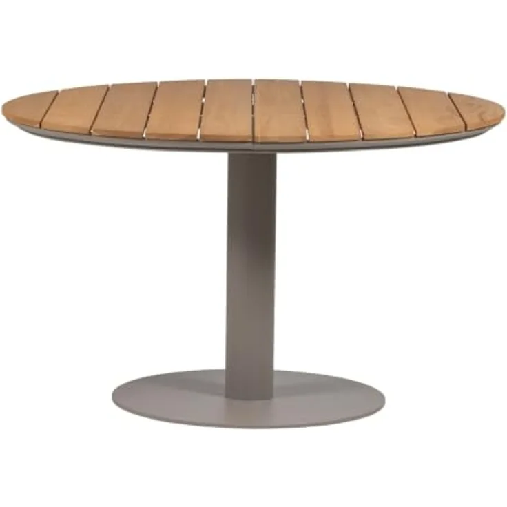 Gartenesstisch Vela - Aluminium & Holz Natur, Ø 122 cm
