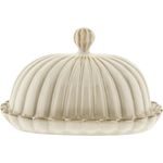 Bloomy Butterdose aus hochwertigem Porzellan mit floraler Struktur