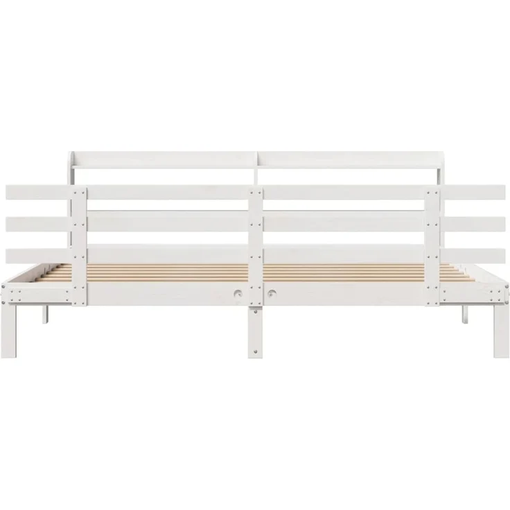 Doppelbett, Bettgestell Modernen mit Kopfteil ohne Matratze Weiß 180x200 cm d1038e – Bild 4