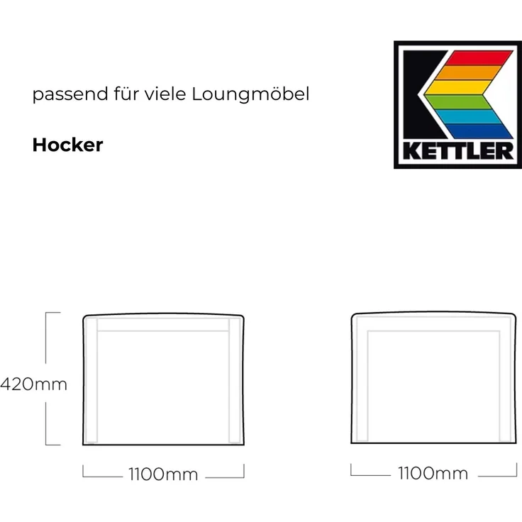 Kettler Abdeckhaube Royal für Gartensessel Hocker 110 x 98 x 42 cm LxBxH – Bild 3