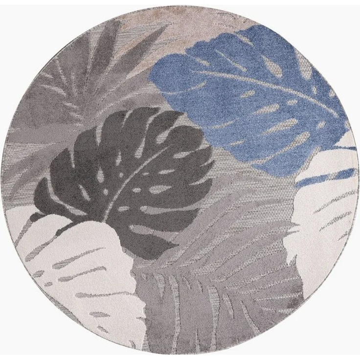 Sanat Teppich Floral Outdoor, rund, Höhe: 6 mm, In- und Outdoor geeignet, florales Design, Balkon, Terasse – Bild 4