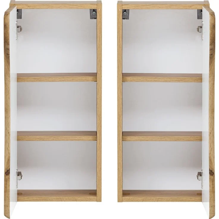 Badezimmer Hängeschrank 30 cm KAHLA-03 mit Baumkantenoptik in Wotan Eiche Nb, B/H/T: ca. 37,5/64/20 cm – Bild 4