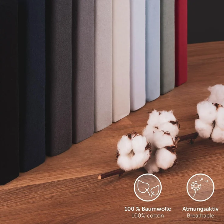 Blumtal® Premium Spannbettlaken 120x200 cm 2er Set Jersey - OEKO-TEX zertifiziertes Bettlaken 120x200 cm Baumwolle 100% - Spannbetttuch 120x200 für Matratzen bis 25cm/120x200 Spannbettlaken - Anthrazit – Bild 6
