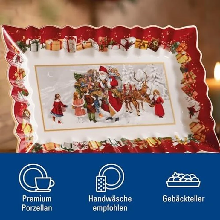 Villeroy & Boch Toy's Fantasy Kuchenplatte 36 x 23 cm "Santa und Kinder" – Bild 2