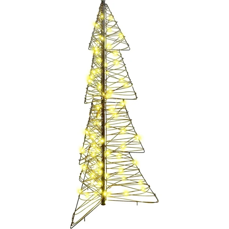 vidaXL Weihnachtsbaum Warmes Weiß 120 cm Rattan 100 LEDs 42019220 – Bild 2