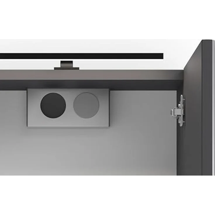 byLIVING Spiegelschrank Spree/Korpus matt anthrazit mit Spiegeltüren/Hängeschrank mit Soft-Close-Funktion/Inkl. LED-Beleuchtung/Badschrank mit Stecker- und Schalterdose/B 40, H 60, T 20 cm – Bild 6