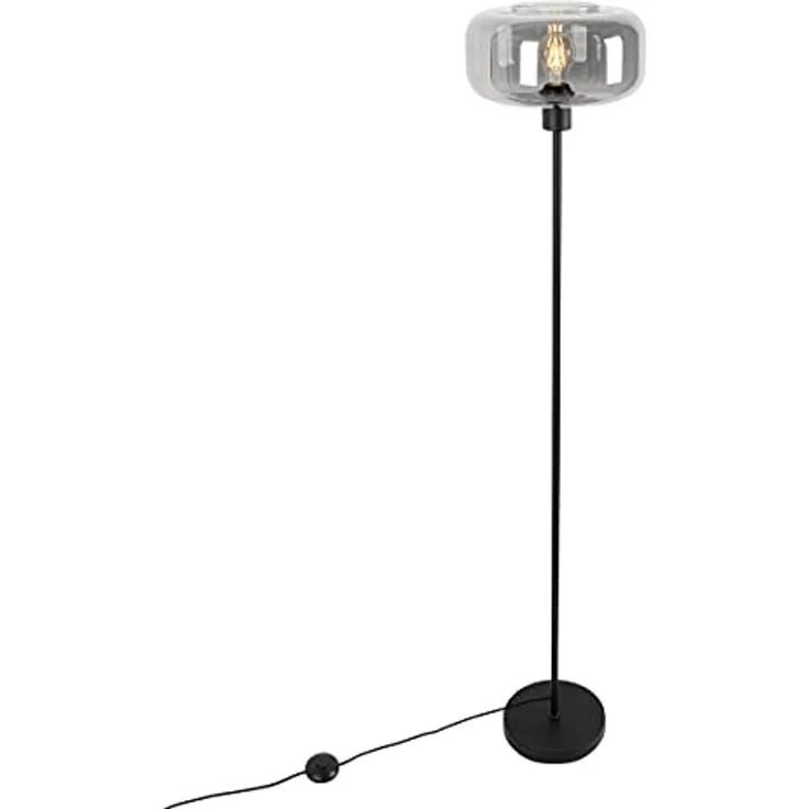 Qazqa Stehlampe Bizle, ohne Leuchtmittel, E27, Grau, Art Deco, Glas, 1-flammig – Bild 7