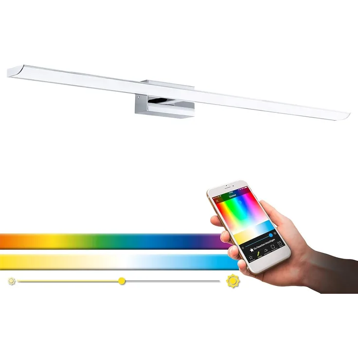 Eglo 98452 LED TABIANO-C chrom weiß L:90,5cm H:7cm T:13cm IP44 mit Connect Funktion