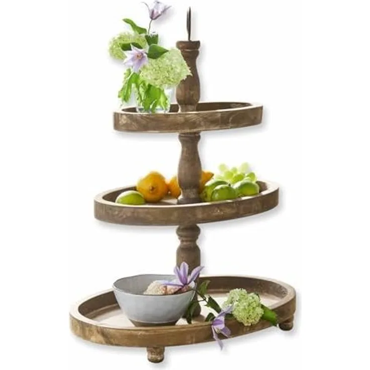 Mirabeau Etagere Etagere Olathe antikbraun, Tannenholz (cunninghamia lanceolata), Griffe: Eisen