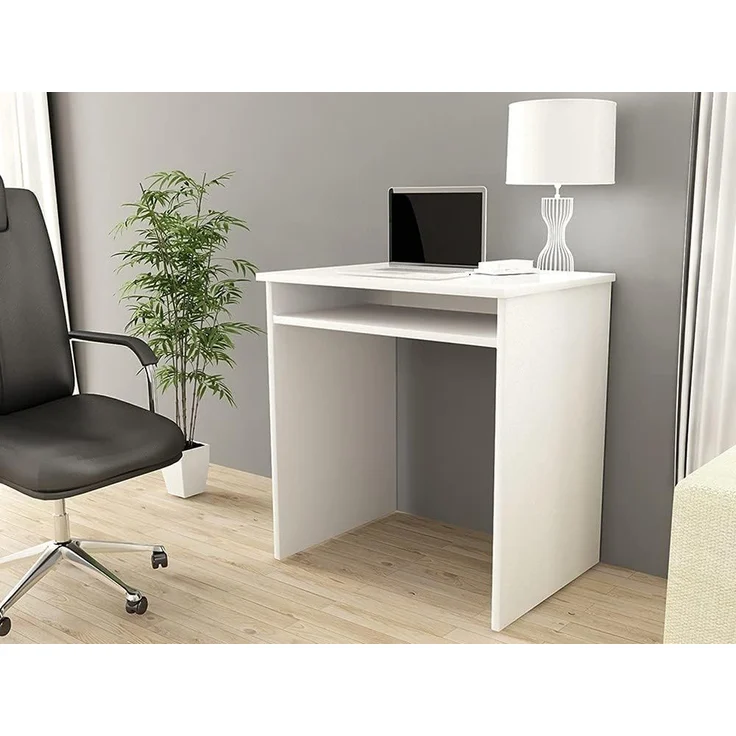 Home Collective Computertisch Kleiner Schreibtisch Bürotisch Gaming Tisch mit Tastaturablage, Schreibtisch in weiß, ideal für Kinderzimmer und Heimbüro – Bild 2