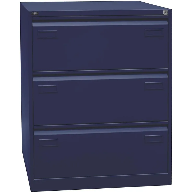 Bisley LIGHT Hängeregistraturschrank, doppelbahnig, DIN A4, 3 HR-Schubladen, Farbe oxfordblau