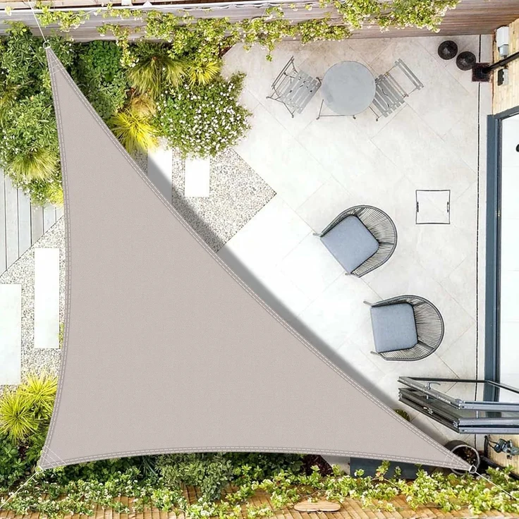 AXT SHADE Sonnensegel Wasserdicht Dreieck Rechtwinklig 3 x 3 x 4,25 m Wetterschutz Sonnenschutz PES Polyester mit UV Schutz für Terrasse Balkon Garten-Taupe – Bild 1