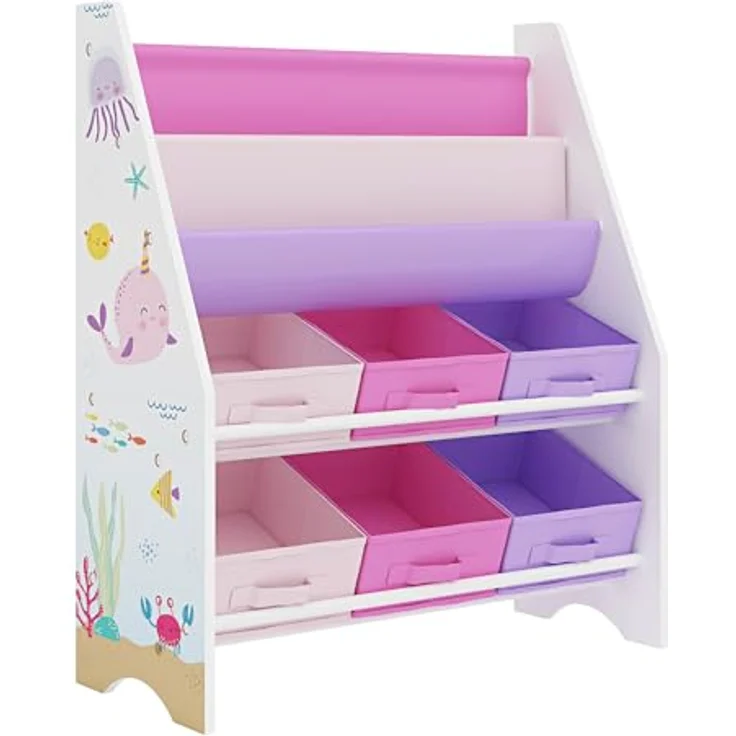 Kinderregal Ponteceso Ozean-Motiv Weiß/Rosa/Lila [en. casa] – Bild 5