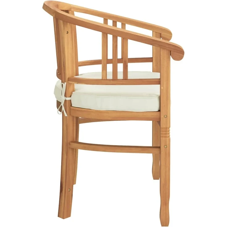 vidaXL Stuhl mit Kissen 2 pcs Braun 63 x 58 x 89 cm Massivholz Teak 42008384 – Bild 6