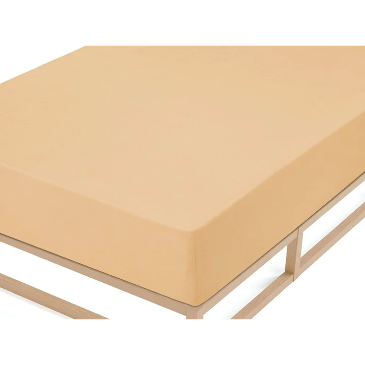biberna Frottee-Stretch-Spannbetttuch 0012344, gold, 1x 180x200 cm - 200x200 cm – Bild 3