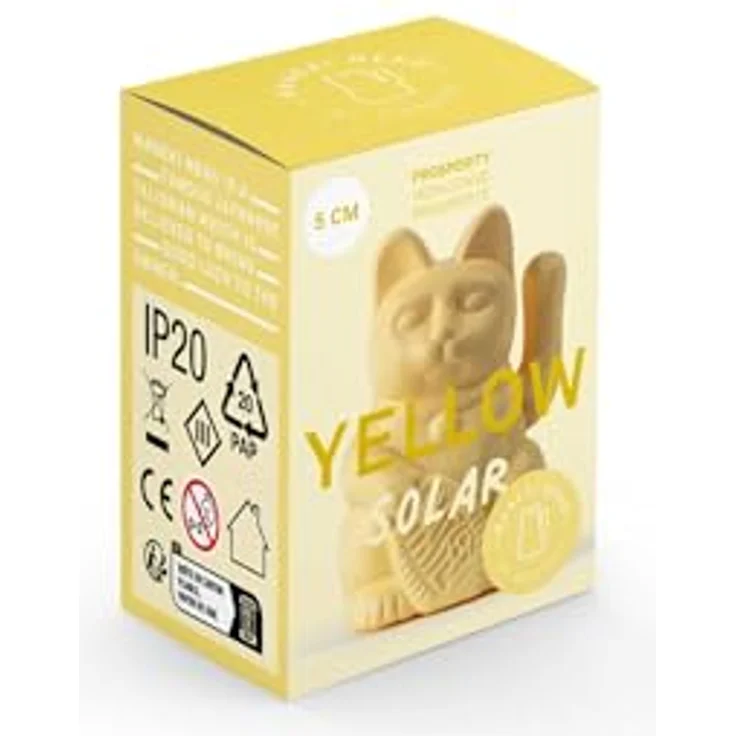 Donkey Winkekatze Solar Lucky Cat Gelb – Bild 5