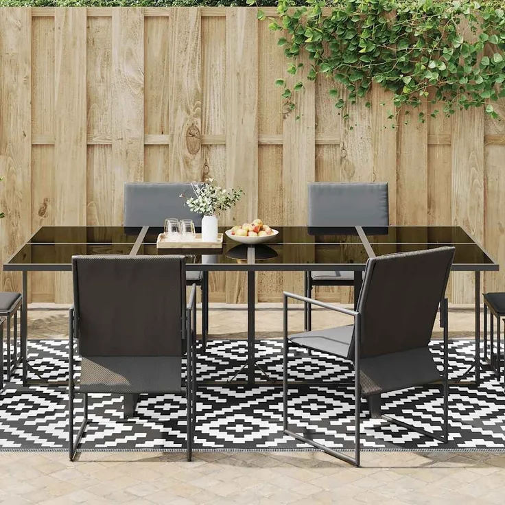 vidaXL Outdoor-Teppich ARAKIL Weiß und Schwarz 190x290 cm PP 368574