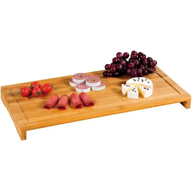 Kesper | 2 Stück Schneide- und Abdeckplatte | Bambusholz | 54 x 28 x 4 cm | große und robuste Herdabdeckung mit Saftrinne | ideal auch als Schneidunterlage oder Servierbrett – Bild 2