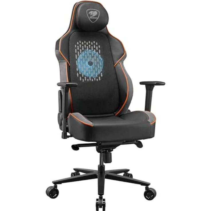 COUGAR NXSYS AERO Colde Fusion Gaming-Stuhl (NxSys Aero) with RGB-Lüfter, Physiotherapiequalität Lendenkissen, and Premium-PVC-Leder in black – Bild 5