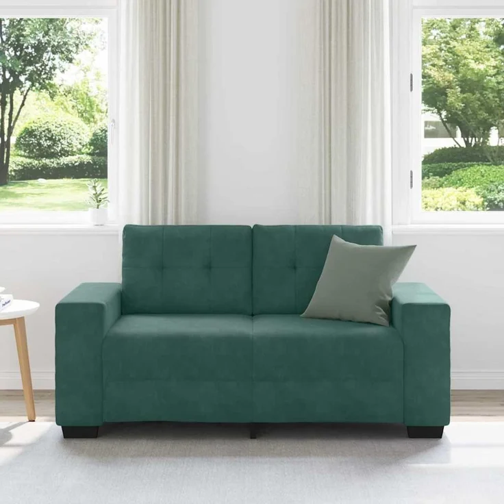 vidaXL Zweisitzer-Sofa Dunkelgrün 160 cm Samt 4105112 – Bild 2